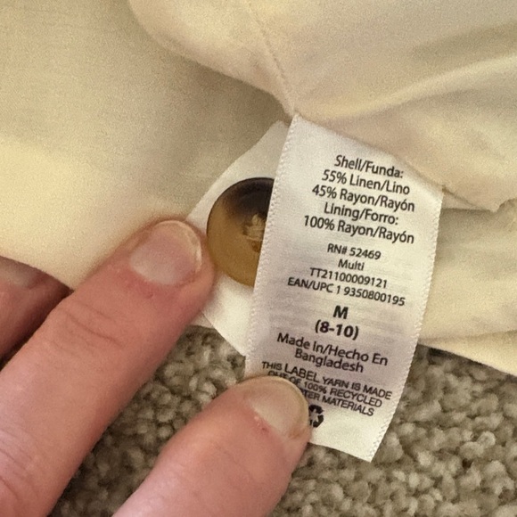 Light Blue with White Striped Ruffle Sleeve Button Front Dress LNWOT - Picture 14 of 14